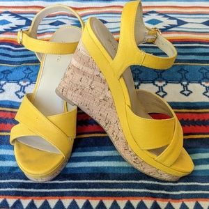 Xappeal yellow wedge sandal